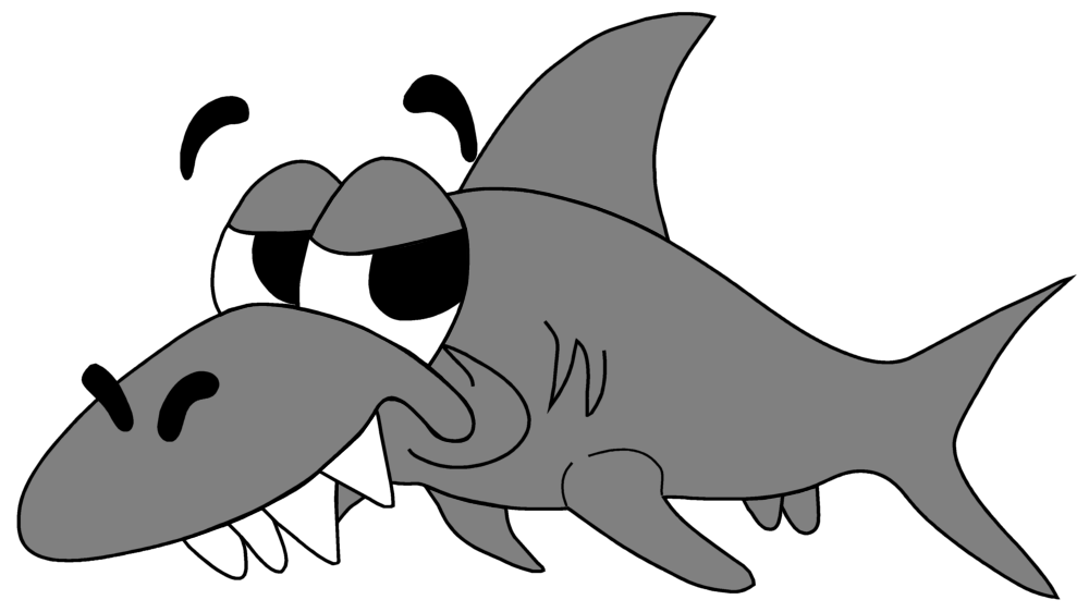 A drawing of the Comp Soc mascot Sharky.